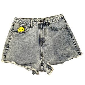 Mainstrip – Denim Smiley Face Shorts (Jacket Listed Separately) – Medium